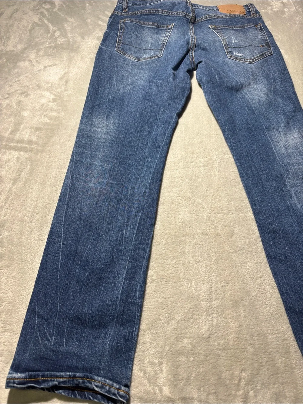 Aeropostale Men’s Skinny Jeans 31x32 Distressed Medium Wash Denim